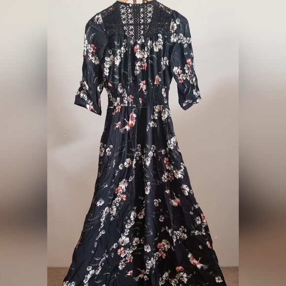 Jaase | Women's Maxi 3/4 Sleeve Dress | Floral print | Ruffle | Size S - Picture 8 of 11